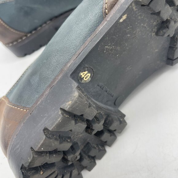 Handcrafted Dilav Shoes Blue & Brown Leather Lace-Up Mens Size 40 - Picture 8 of 9